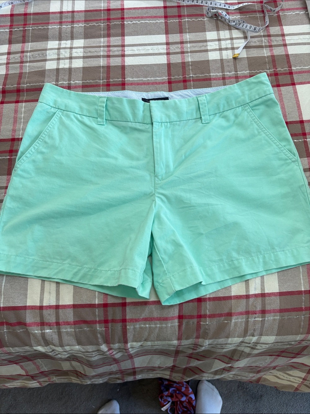 Tommy Hilfiger Women's Mint Green High-Waist Chino Shorts